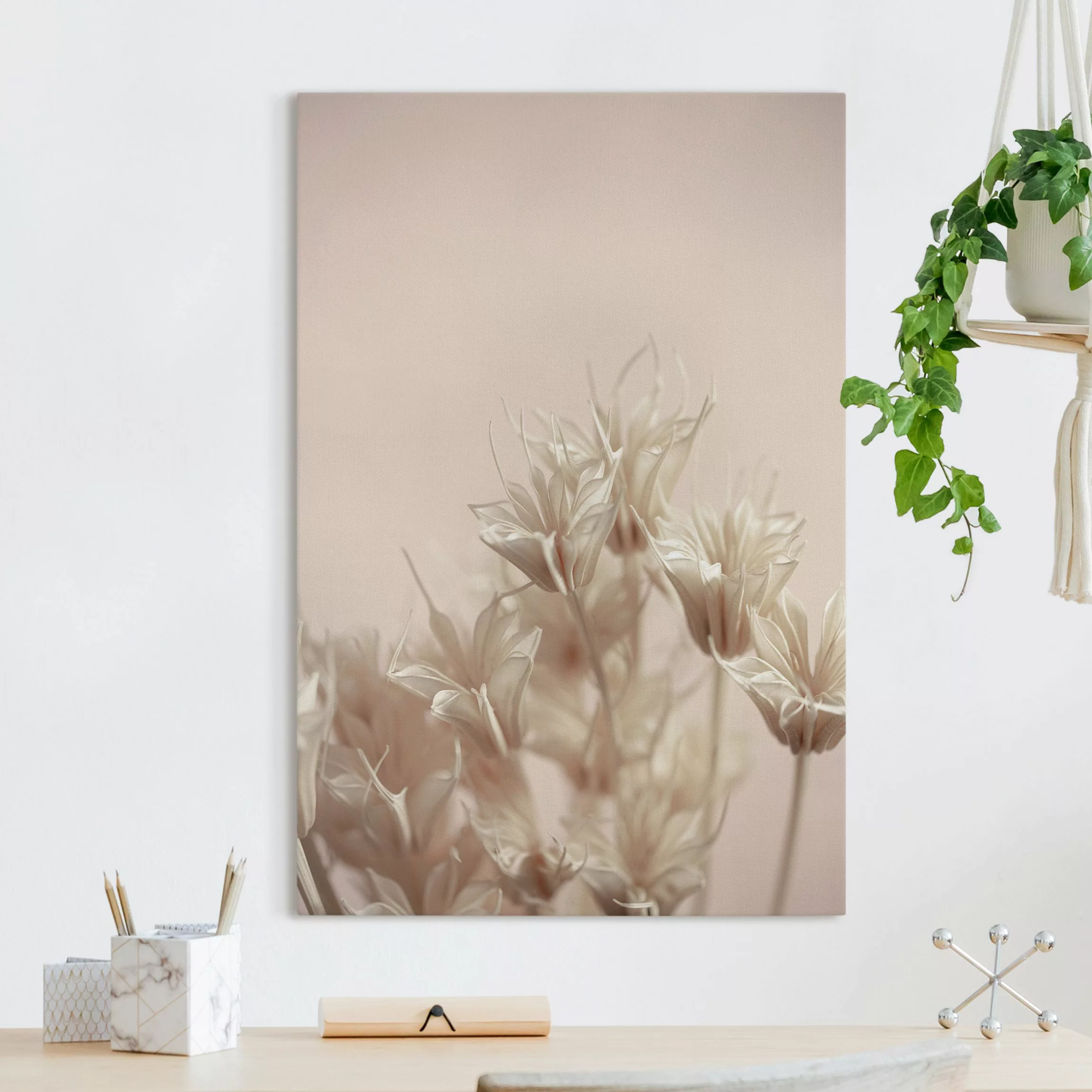 Leinwandbild Sepia Trockenblumen günstig online kaufen