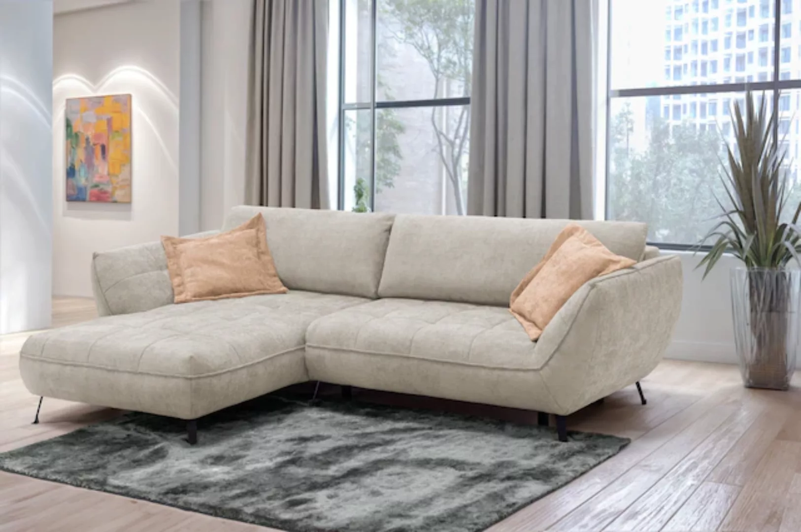 exxpo - sofa fashion Ecksofa Samoa, bequem und modern, mit Easy-Lift-Bettfu günstig online kaufen