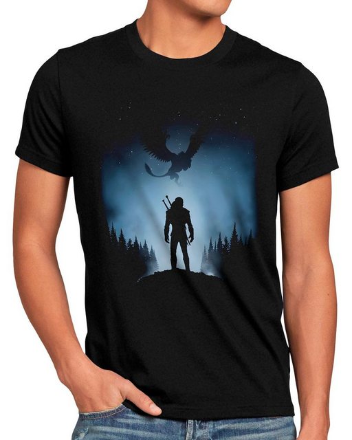 style3 T-Shirt Griffin vs Wolf geralt riva der hexer the witcher günstig online kaufen