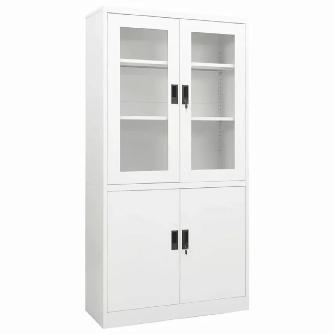 vidaXL Aktenschrank Büroschrank Weiß 90x40x180 cm Stahl günstig online kaufen