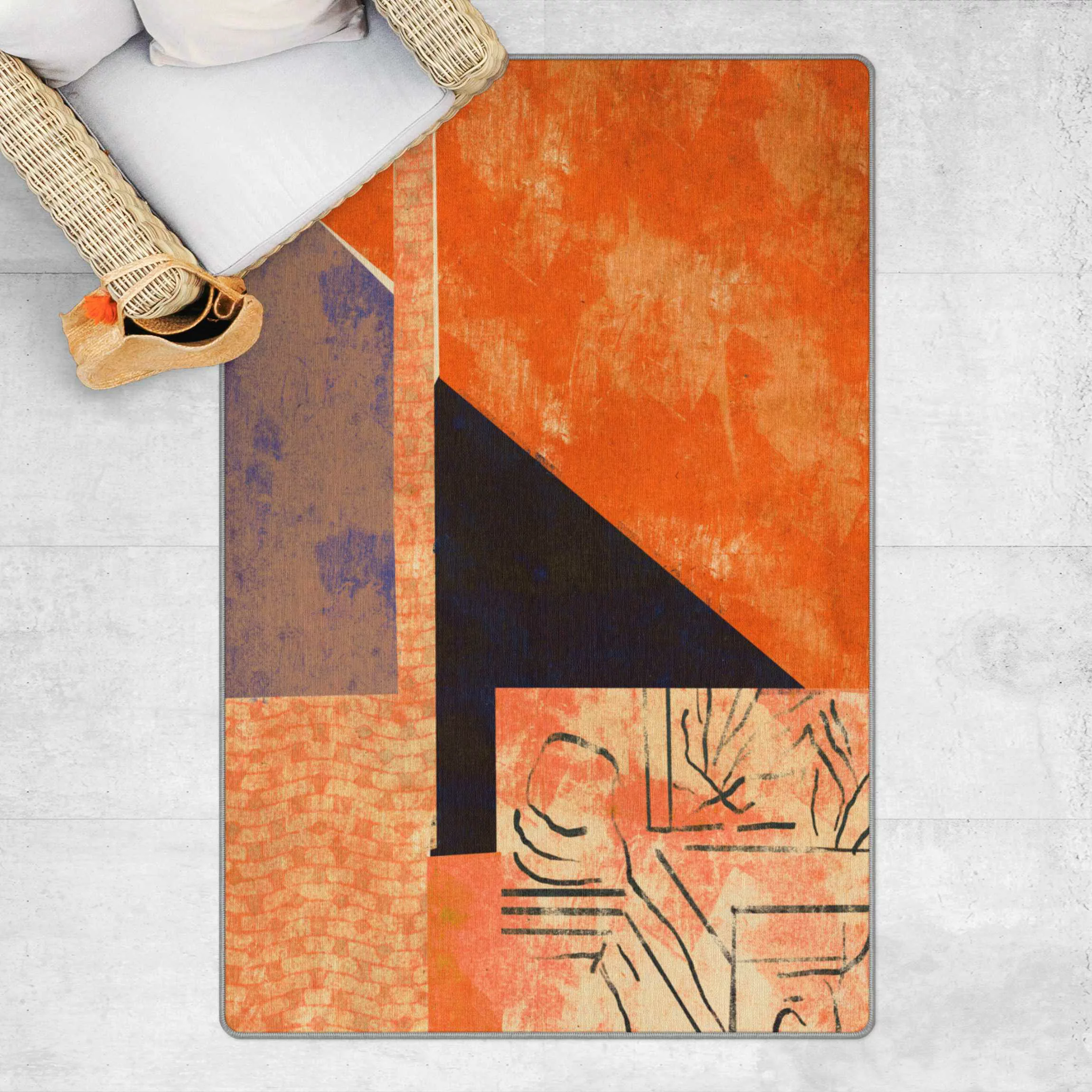 Teppich Kunstvolle Collage günstig online kaufen