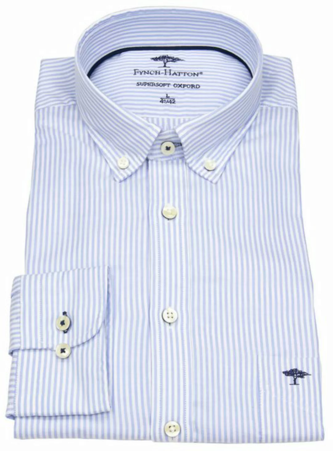 FYNCH-HATTON Langarmhemd Button-Down-Kragen günstig online kaufen