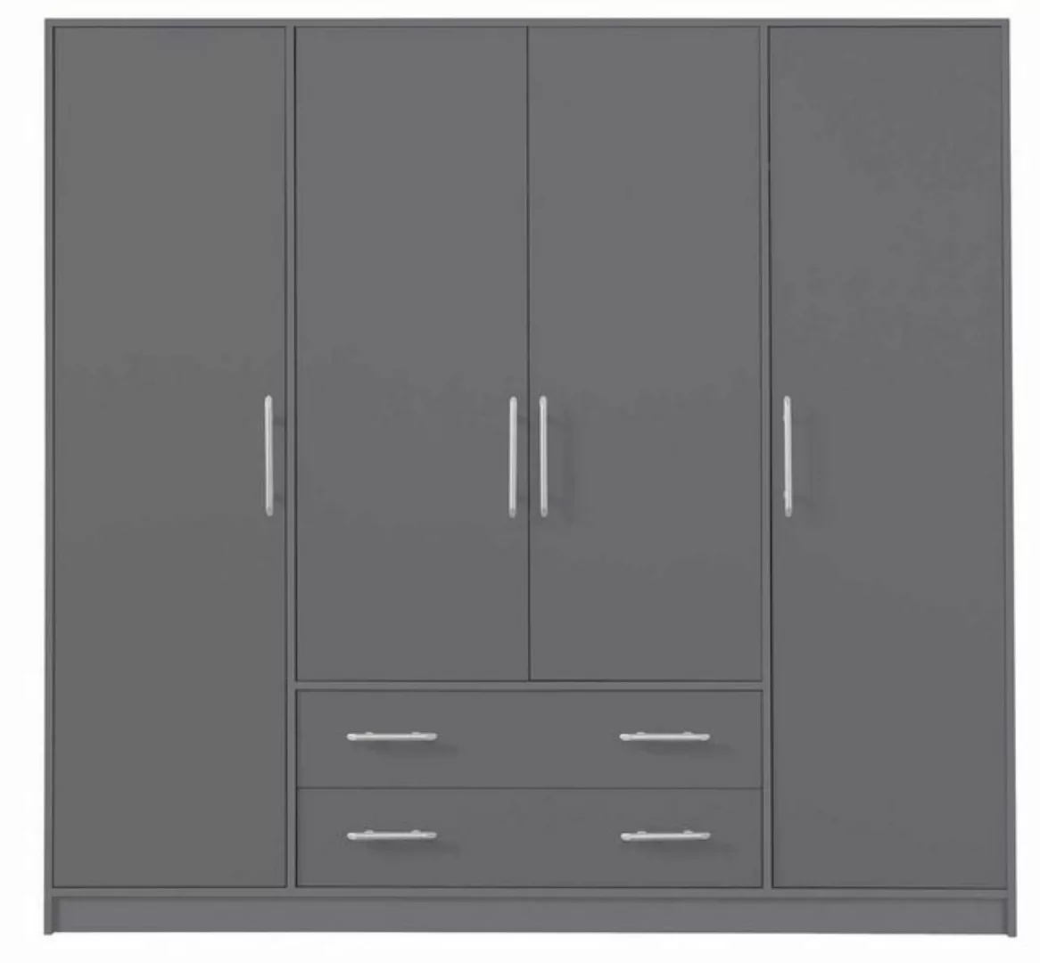 Feldmann-Wohnen Kleiderschrank Smart (1-St) 200x56x190cm anthrazit 4-türig günstig online kaufen