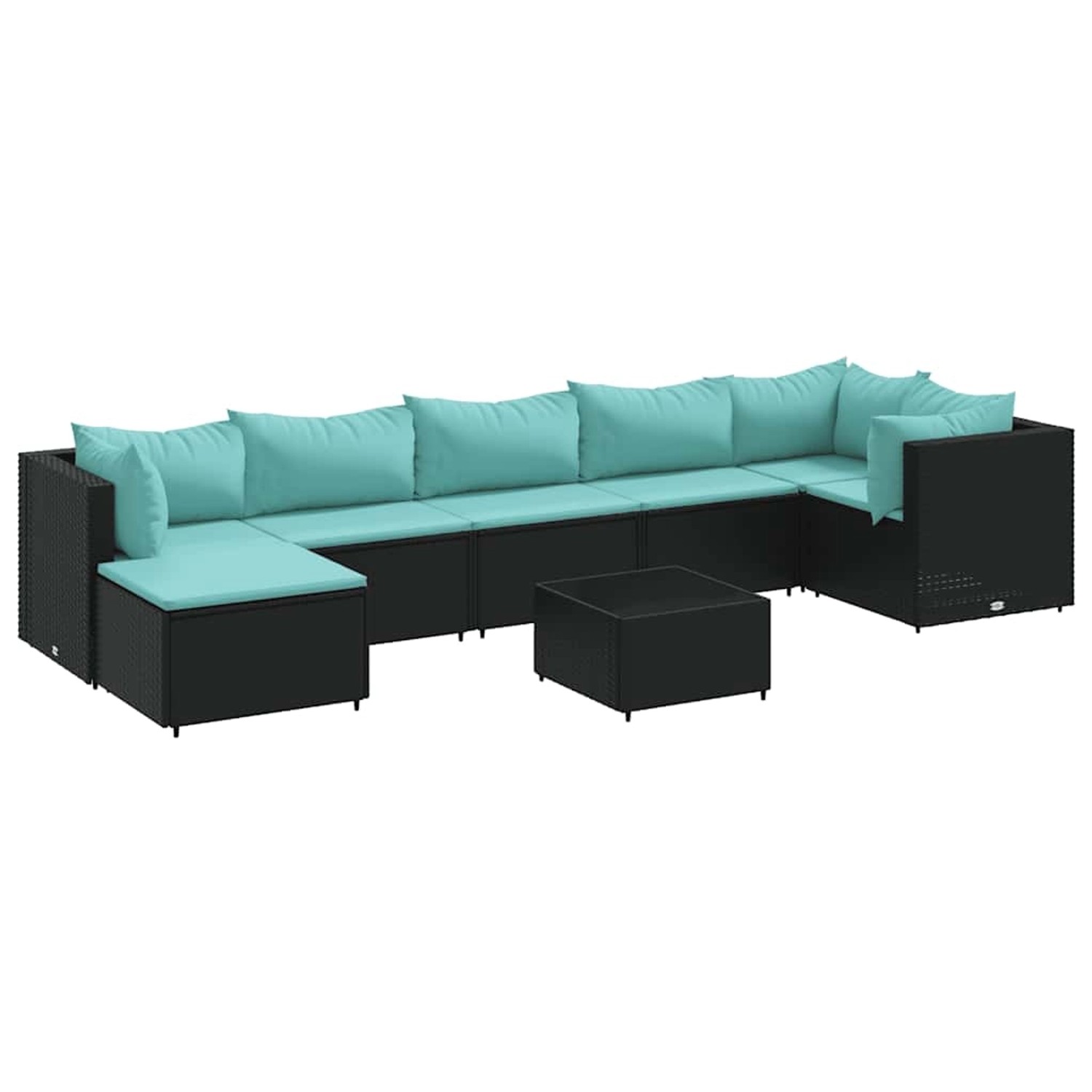 vidaXL 8-Tlg Garten-Lounge-Set mit Kissen Schwarz Poly Rattan 3308236 günstig online kaufen