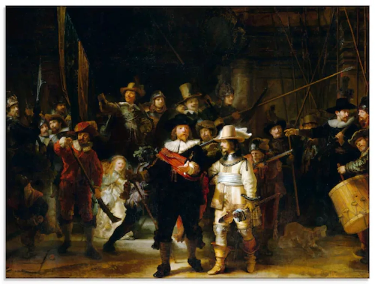 Artland Glasbild "Die Nachtwache. 1642", Porträts, (1 St.) günstig online kaufen