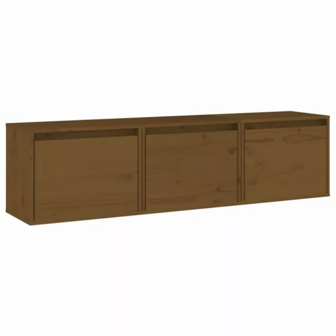 vidaXL TV-Schrank TV-Schränke 3 Stk Honigbraun Massivholz Kiefer Lowboard L günstig online kaufen