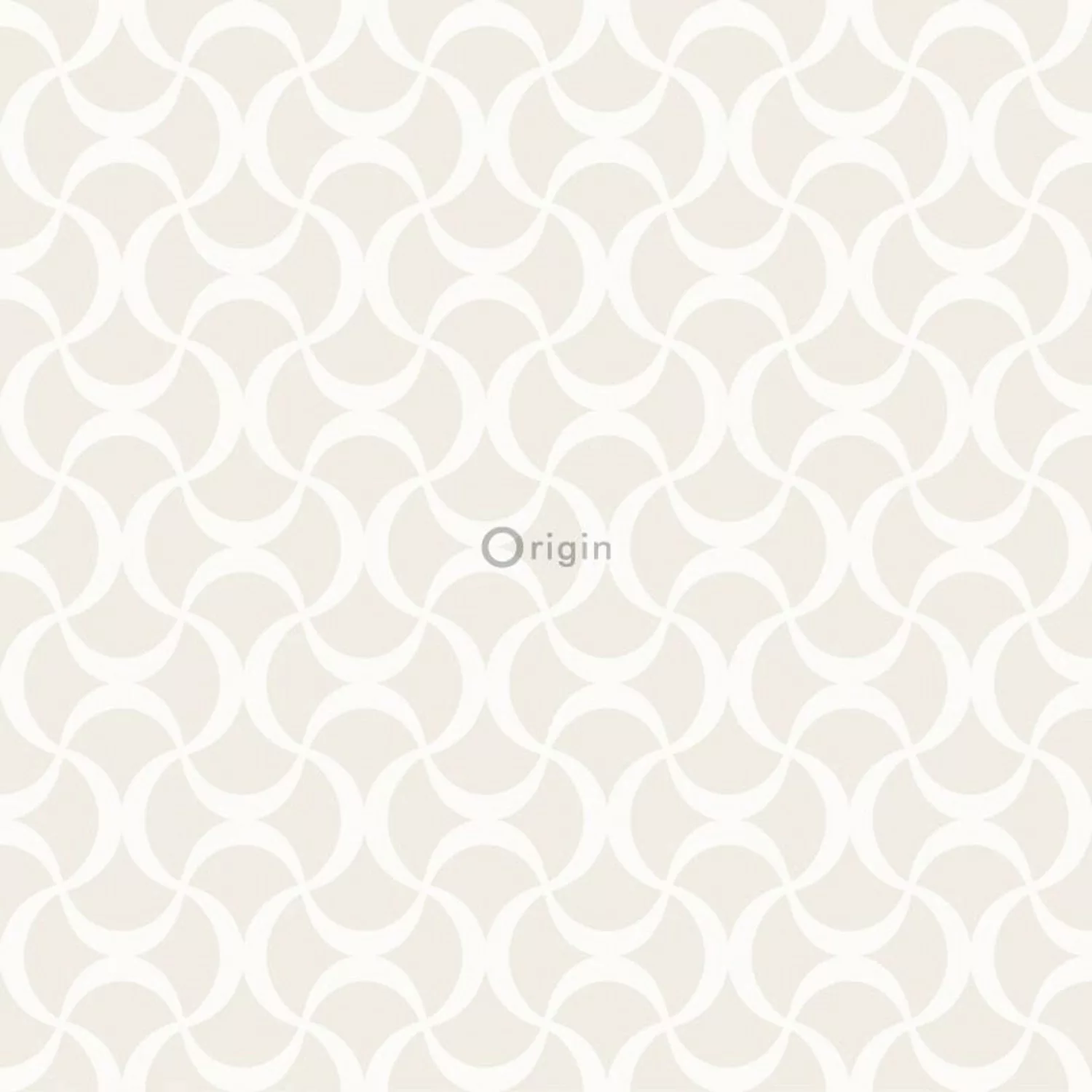 Origin Wallcoverings Tapete Grafisches Muster Weiß 53 cm x 10,05 m 345737 günstig online kaufen