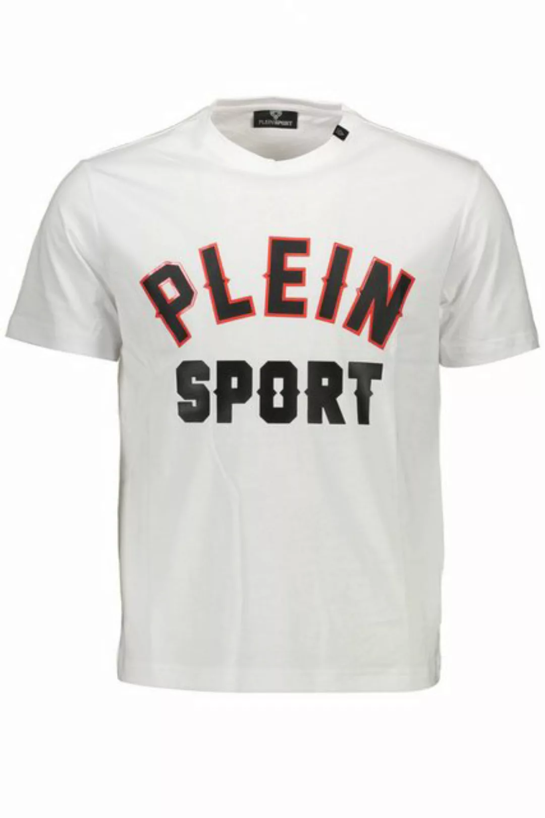 PLEIN SPORT T-Shirt Weißes Herren Kurzarm T-Shirt mit Kontrastdetails günstig online kaufen