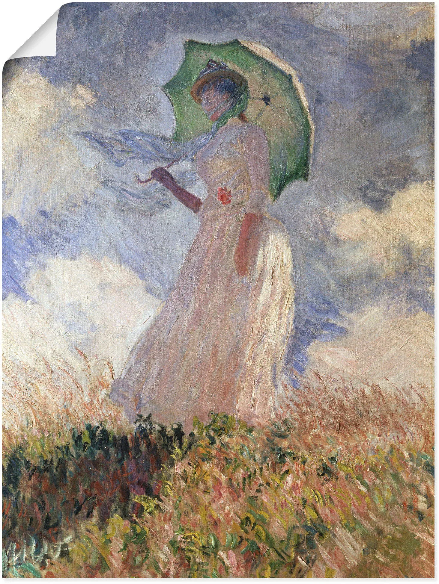 Artland Wandbild "Frau mit Sonnenschirm, Suzanne Hoschedé", Frau, (1 St.), günstig online kaufen