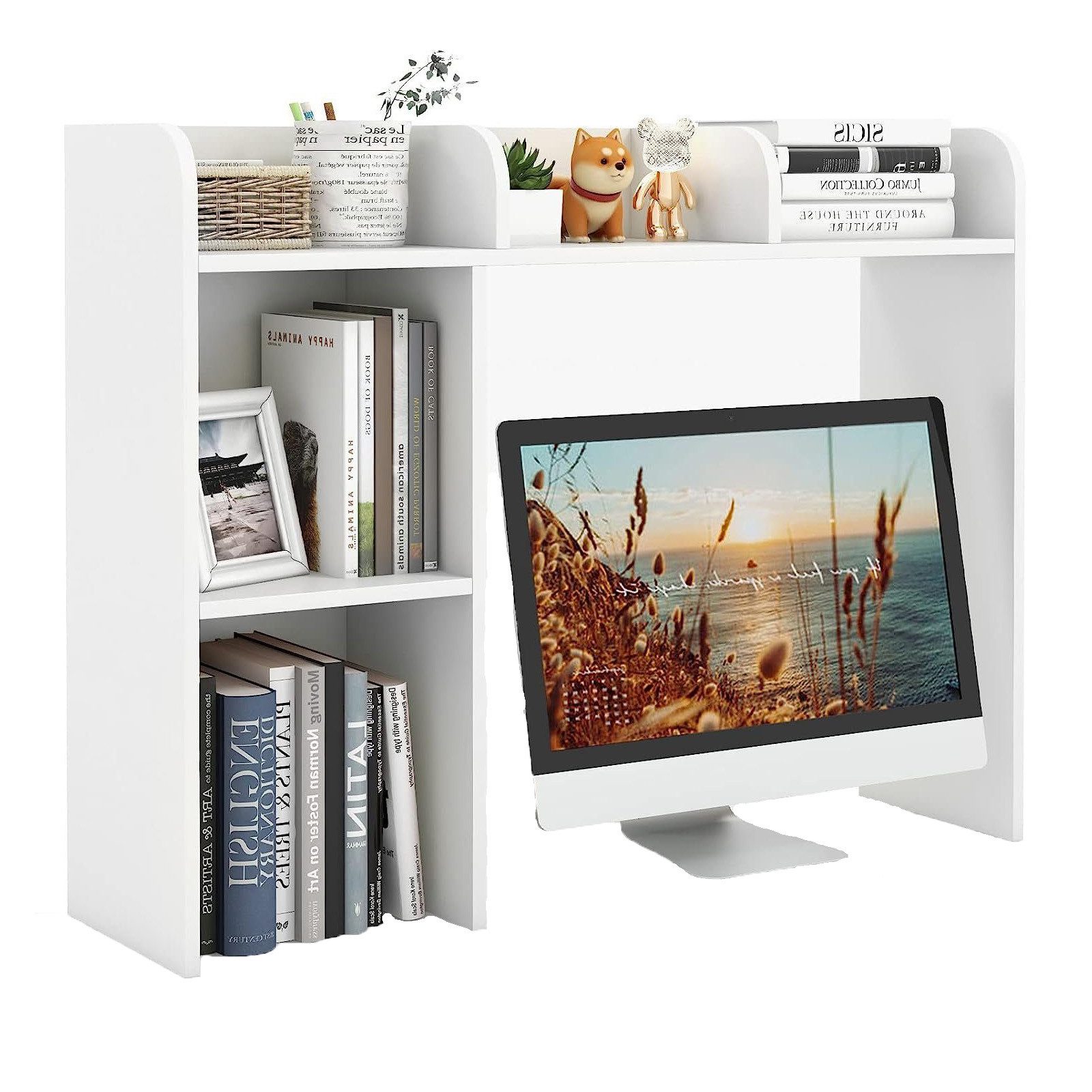 KOMFOTTEU Bücherregal Schreibtischregal, mit 5 offene günstig online kaufen