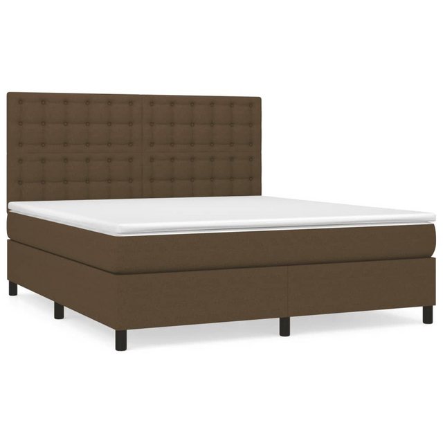 vidaXL Boxspringbett Boxspringbett mit Matratze Dunkelbraun 160x200 cm Stof günstig online kaufen