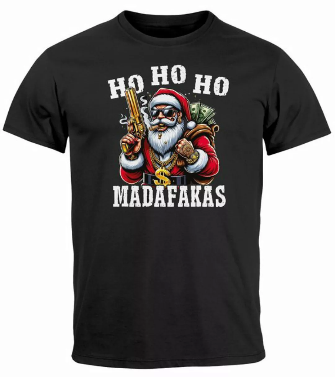 MoonWorks Print-Shirt Herren T-Shirt Weihnachten Spruch lustig Santa Claus günstig online kaufen