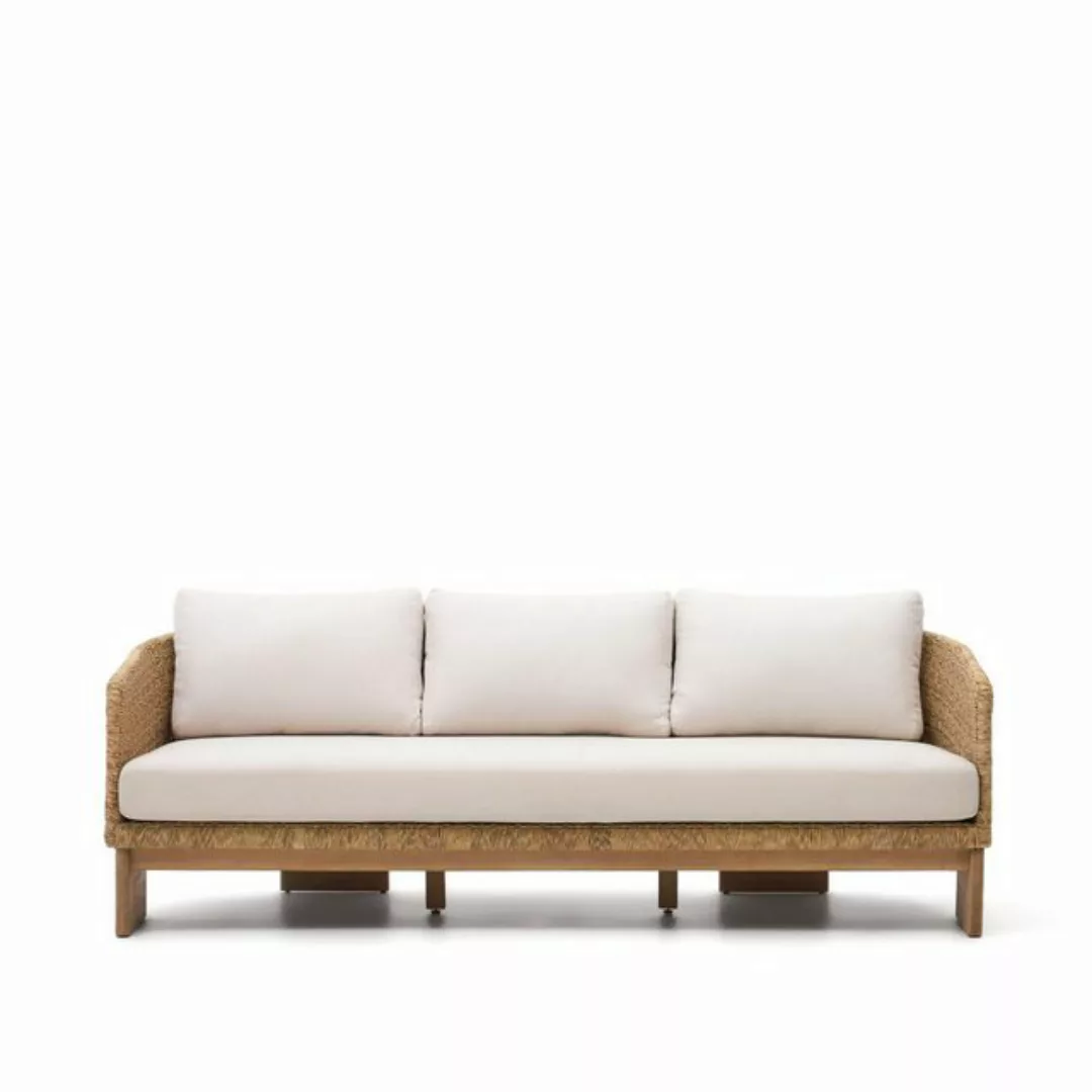 Natur24 Sofa 3-Sitzer-Sofa Xoriguer 222 x 74 x 78 cm Rattan Eukalyptusholz günstig online kaufen