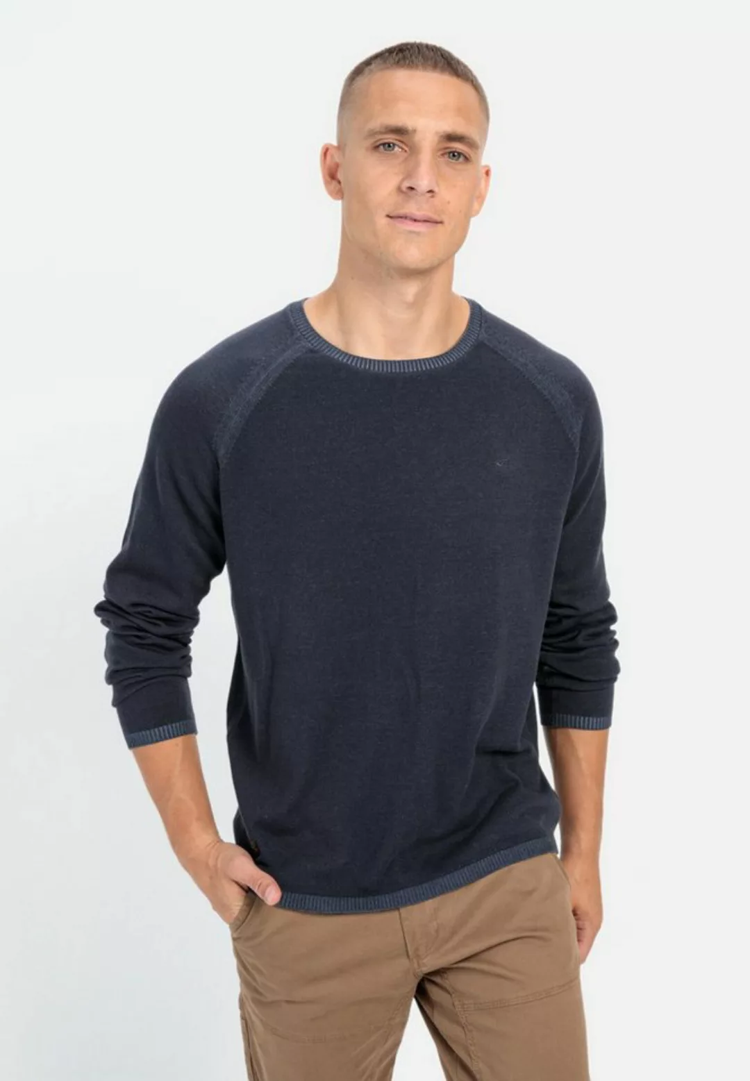 camel active Rundhalspullover aus reiner Baumwolle Pullover_Rundhalspullove günstig online kaufen