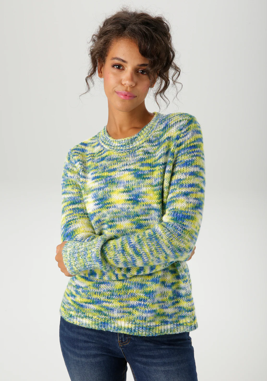 Aniston CASUAL Strickpullover, aus trendigem Multicolor-Garn -jedes Teil ei günstig online kaufen