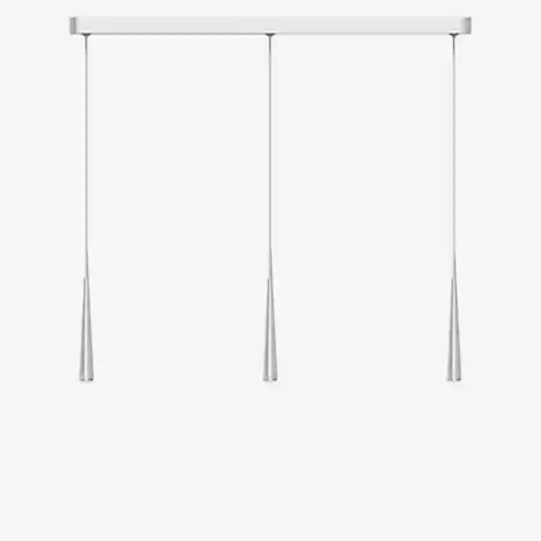 Grau Niceone Pendelleuchte LED 3-flammig, chrom/grau - 600 cm günstig online kaufen