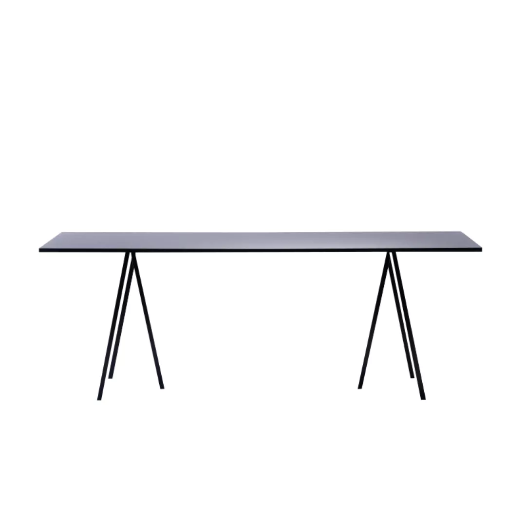 HAY - Loop Stand Tisch 180x87,5cm - schwarz /Tischplatte Linoleum/Tischkant günstig online kaufen