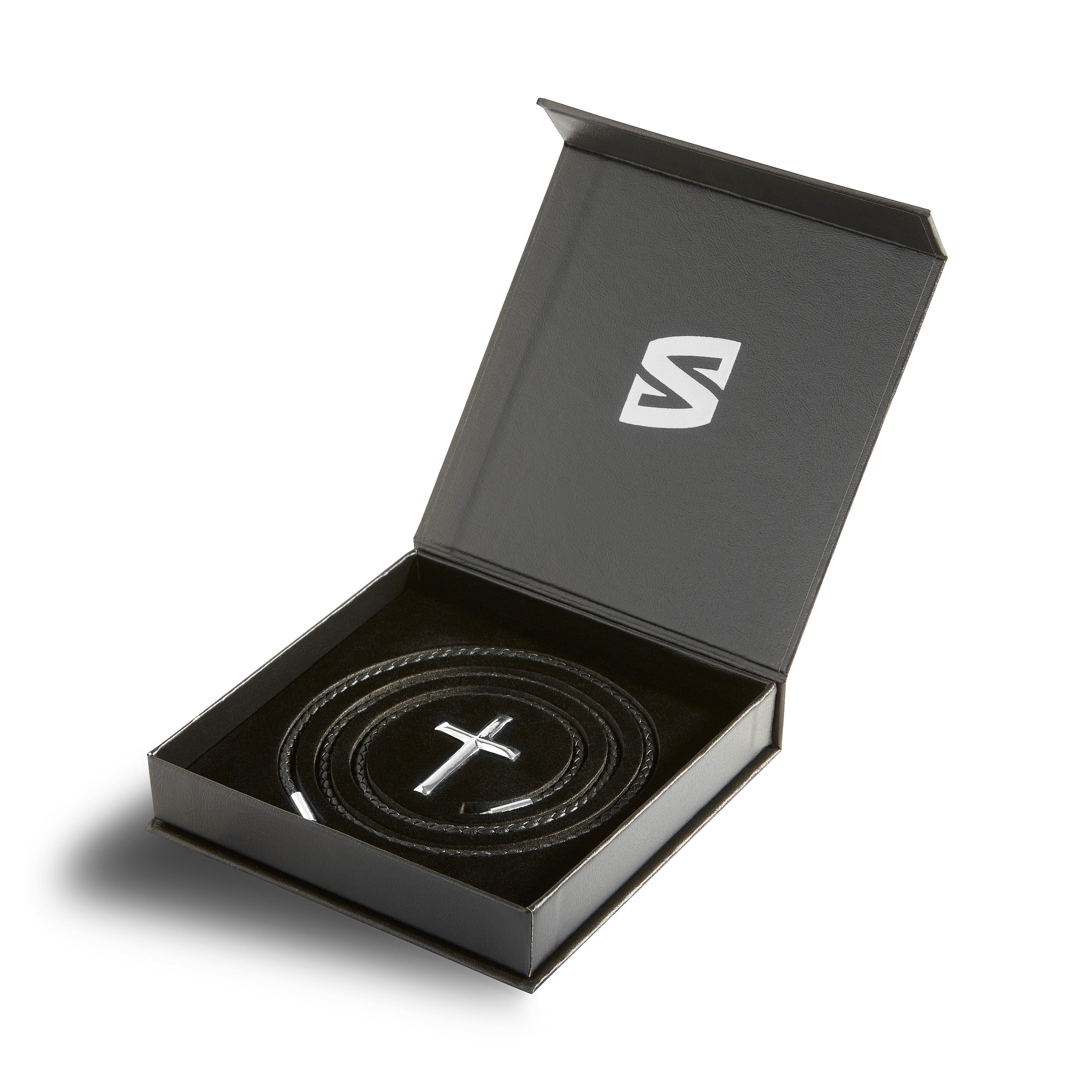 SERASAR Lederband Lederhalskette mit Edelstahlanhänger "Cross" günstig online kaufen