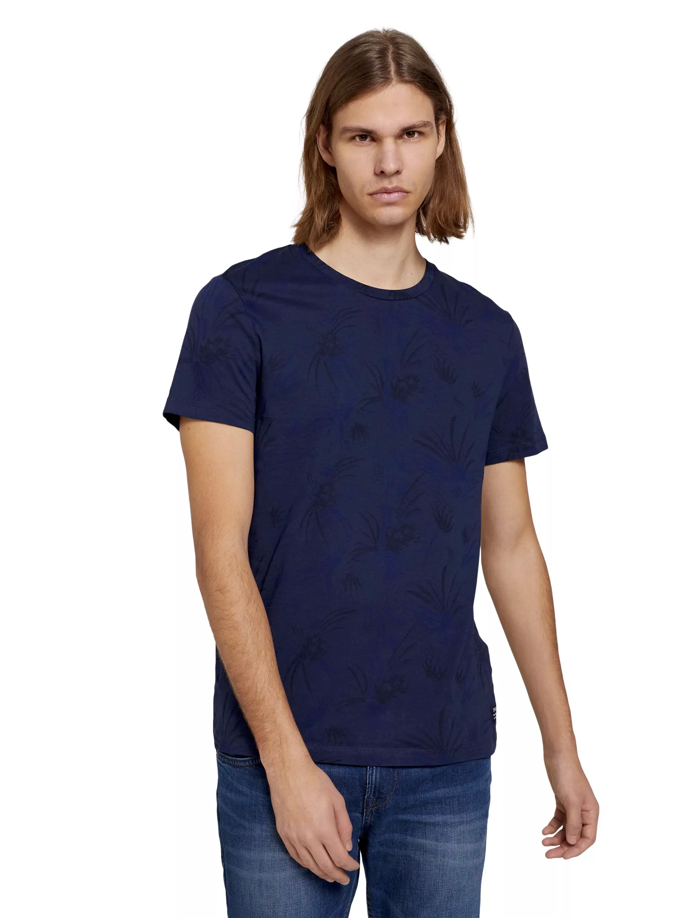 Tom Tailor Denim T-shirt alloverprinted blau günstig online kaufen