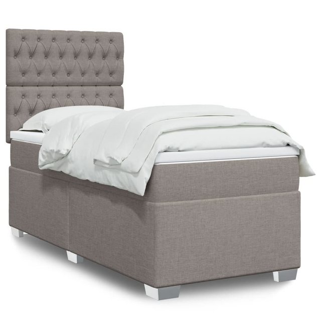 vidaXL Boxspringbett, Boxspringbett mit Matratze Taupe 80x200 cm Stoff günstig online kaufen