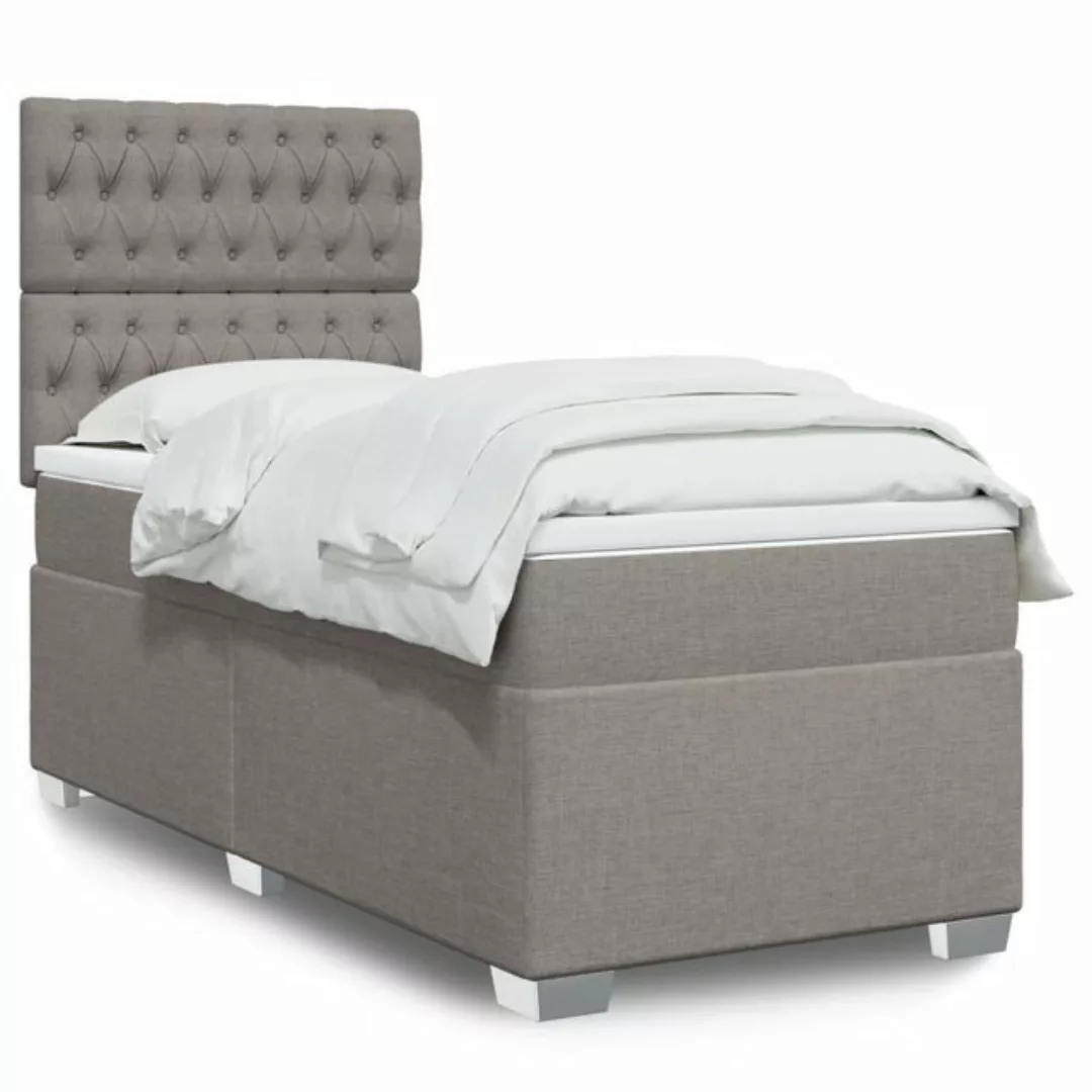 furnicato Bettgestell Boxspringbett mit Matratze Taupe 90x190 cm Stoff (1-t günstig online kaufen