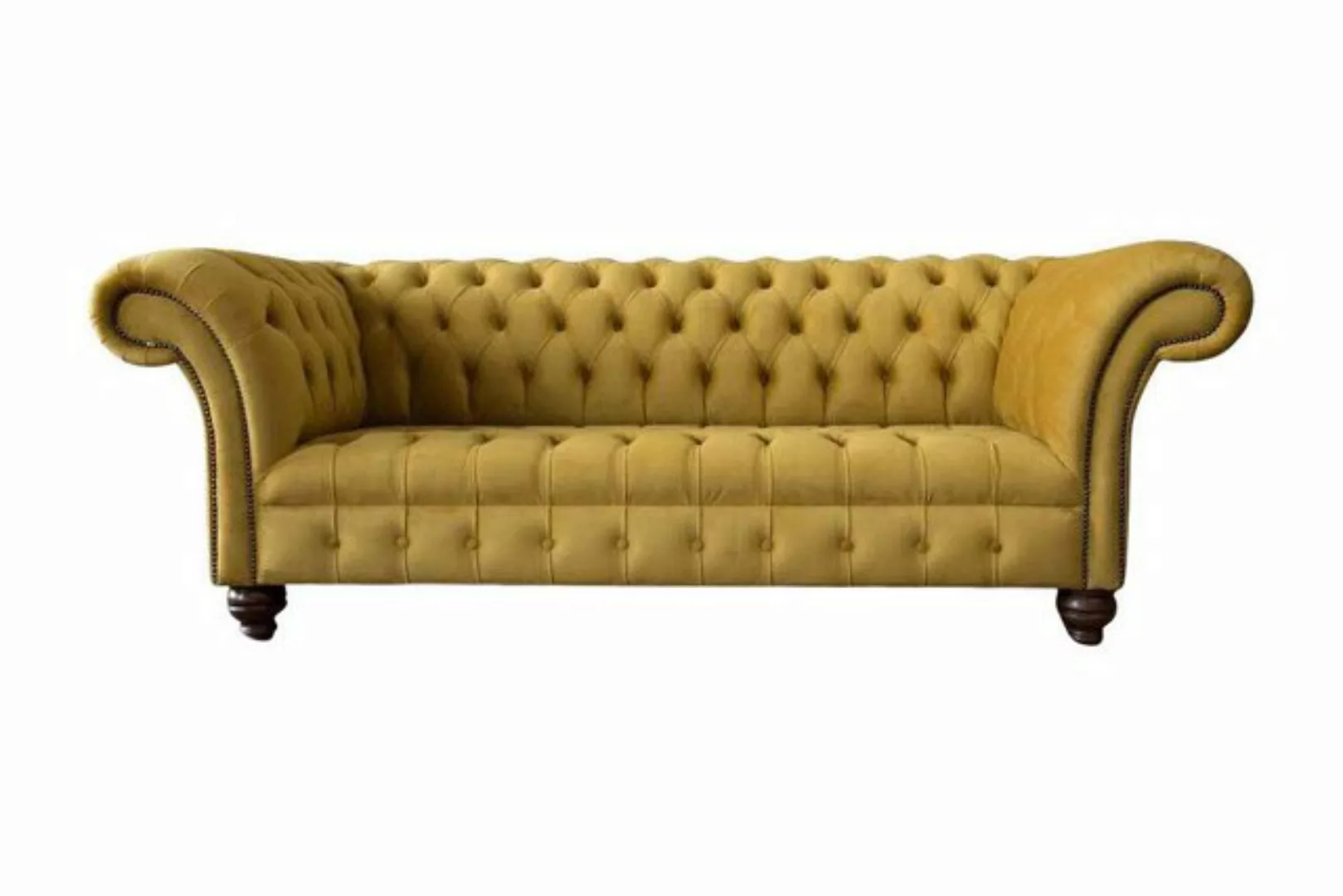 Xlmoebel Sofa Chesterfield Gelbe Couch Polster 3-Sitzer Sitzmöbel Dreisitze günstig online kaufen