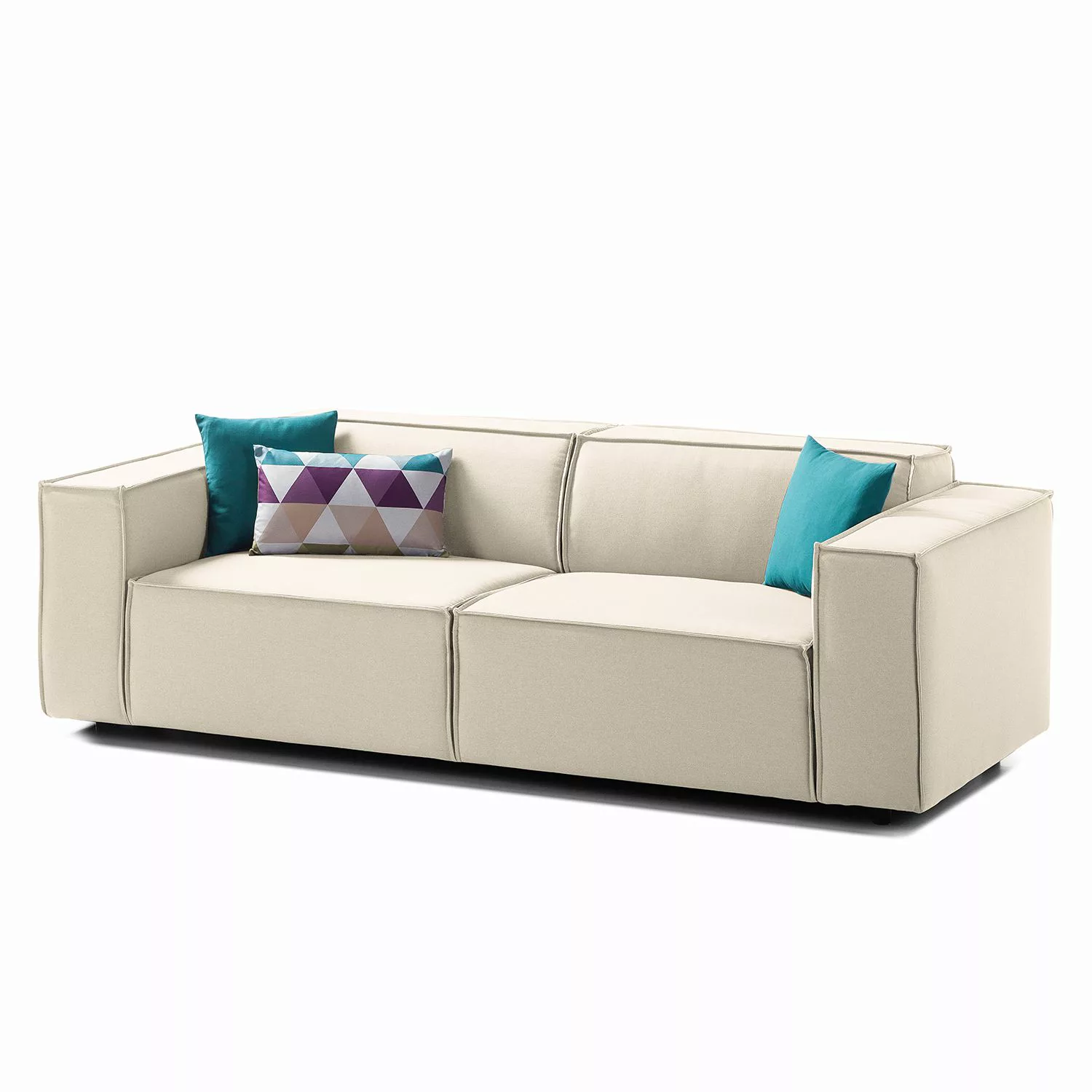 home24 Sofa Kinx 2,5-Sitzer Altweiß Strukturstoff 223x72x96 cm (BxHxT) Mode günstig online kaufen