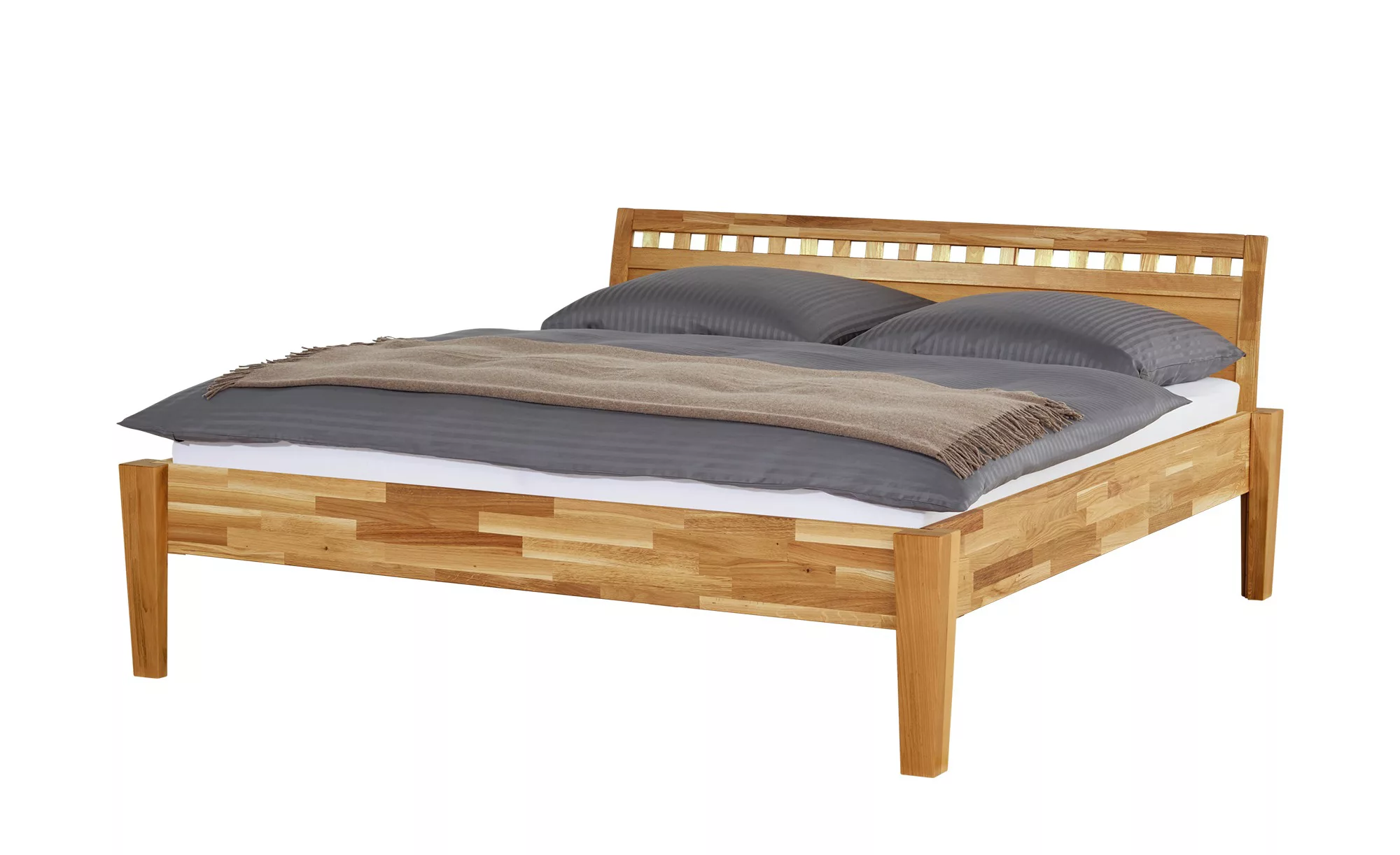 Massivholz-Bettgestell - holzfarben - 196 cm - 93 cm - Betten > Bettgestell günstig online kaufen