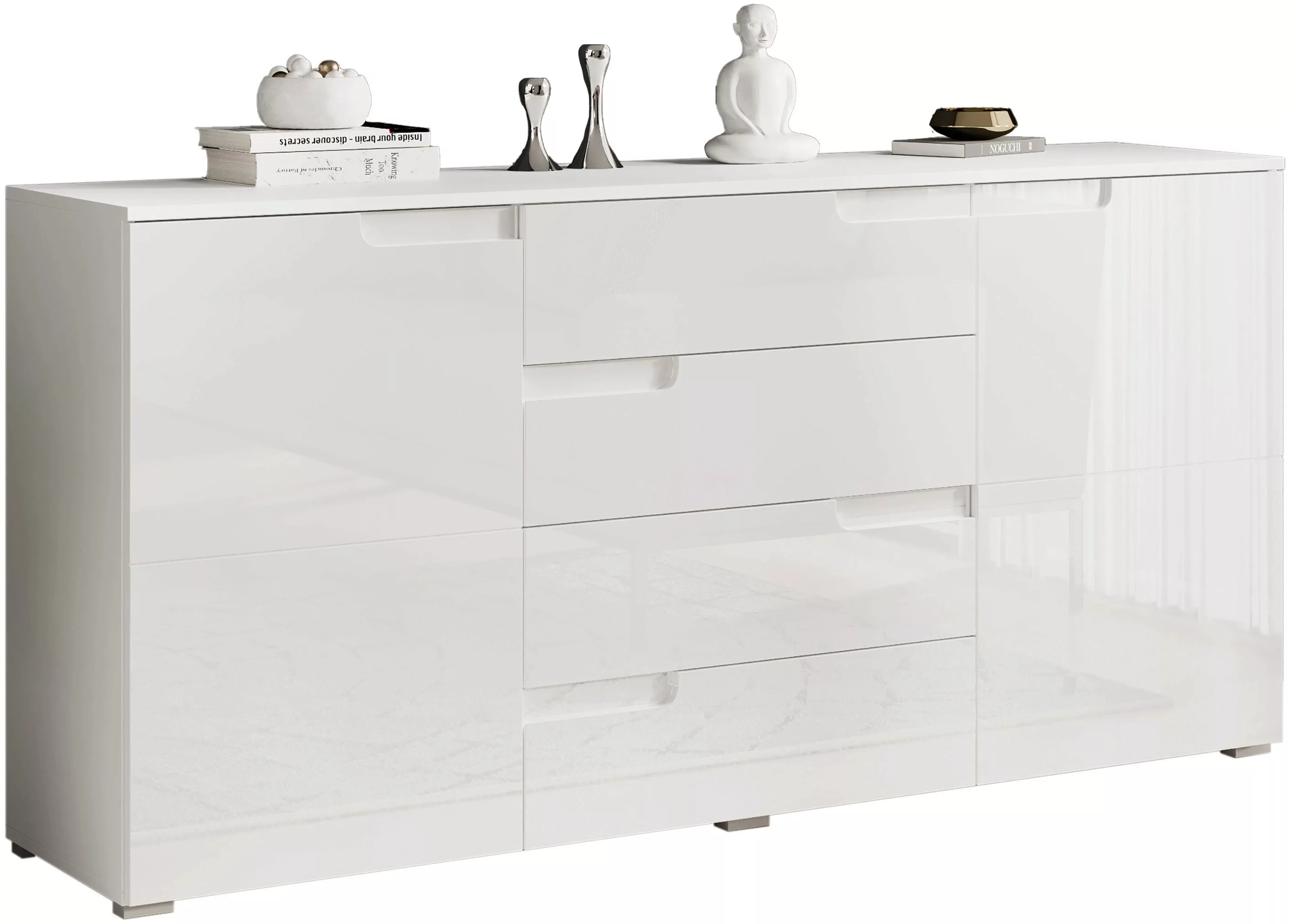 HBZ Sideboard "Spice weiß Hochglanz, Wohnzimmerschrank BxHxT 165x80x40 cm", günstig online kaufen