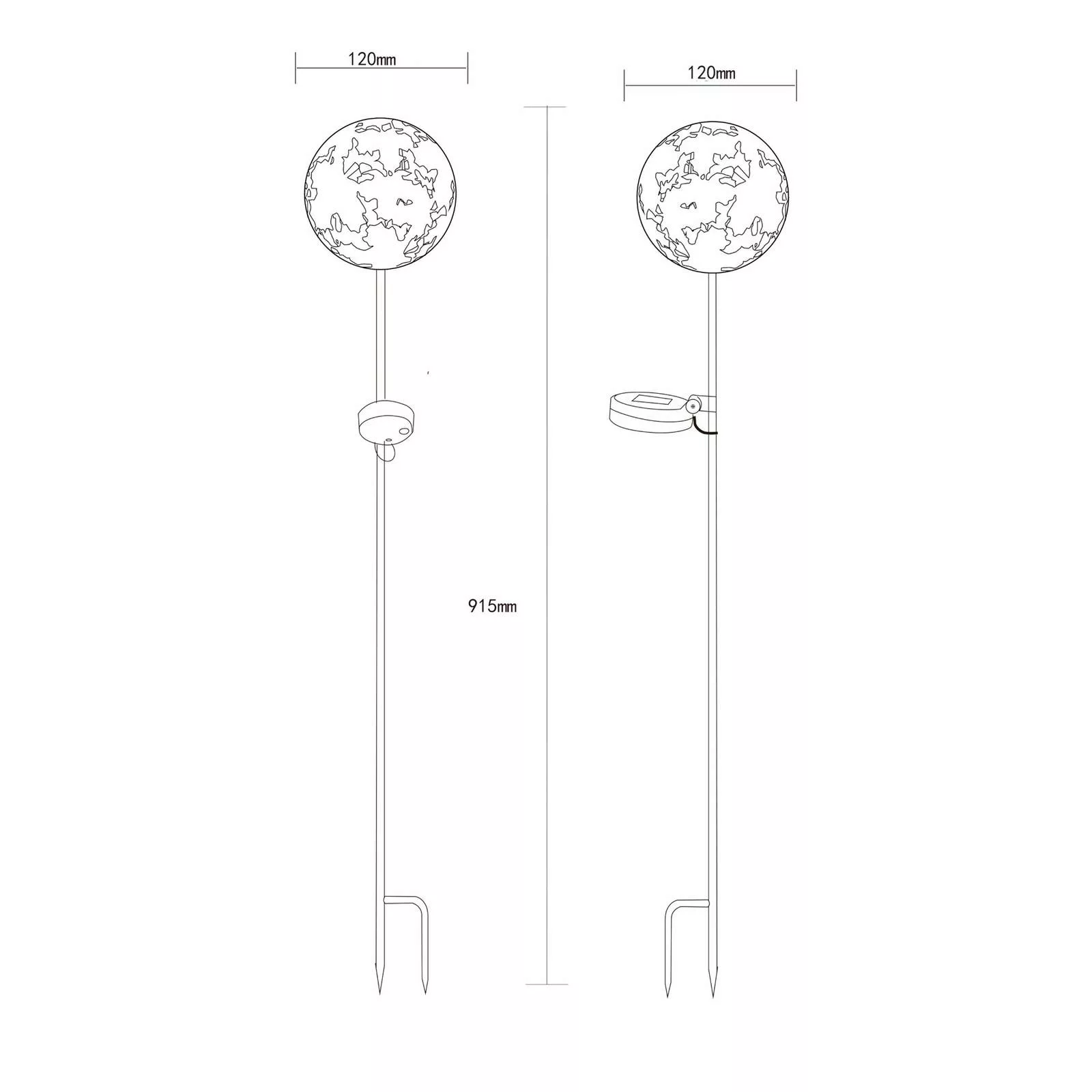 LED-Solar-Erdspießleuchte 36747, Kugel, rostbraun, Metall günstig online kaufen