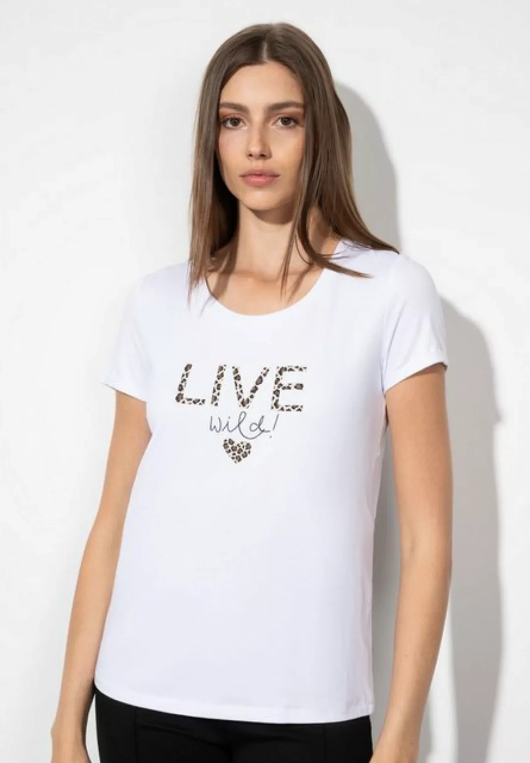 T-Shirt mit Schriftzug, weiß günstig online kaufen