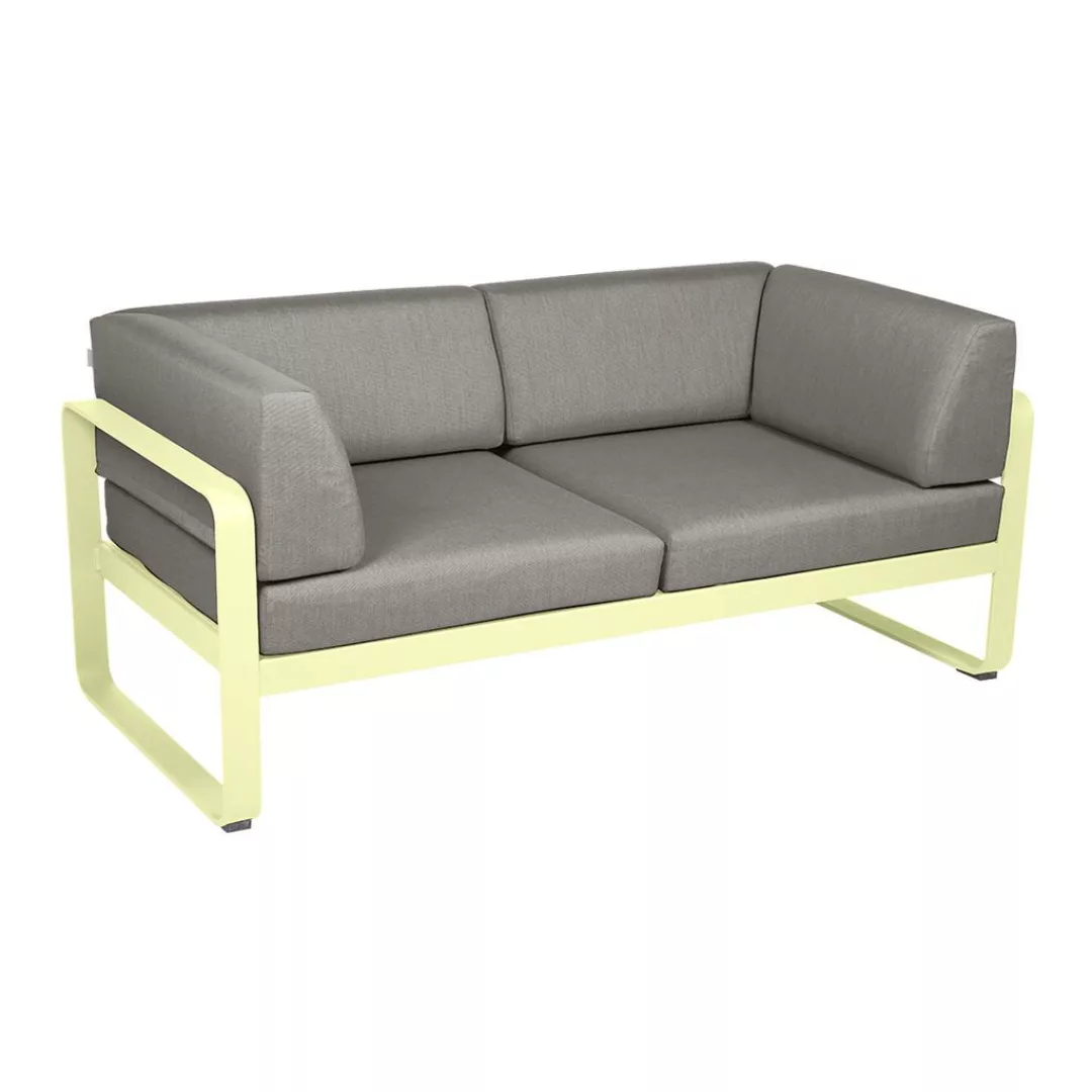 Bellevie 2-Sitzer Club Sofa A6 Zitronensorbet B8 Taupegrau günstig online kaufen