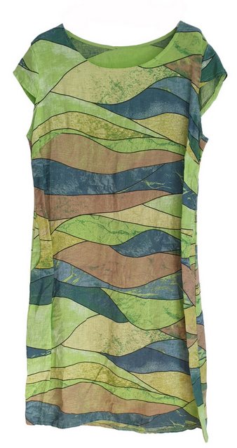 Charis Moda Sommerkleid Leinenkleid "Colourwaves" A-Linie kurzarm günstig online kaufen