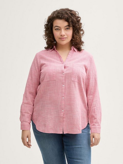 TOM TAILOR PLUS Langarmbluse Plus Size - Strukturierte Bluse günstig online kaufen