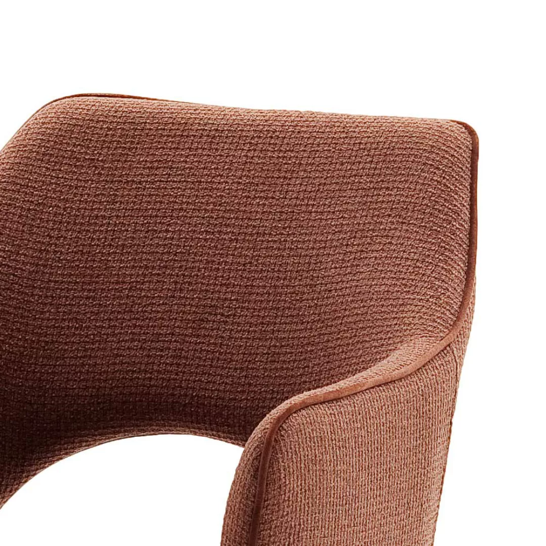 Drehbare Esszimmerstühle in Rostfarben Strukturstoff Armlehnen (2er Set) günstig online kaufen