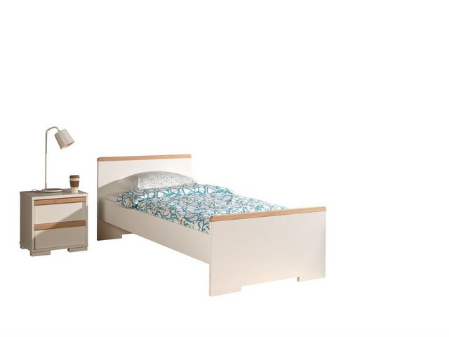 58 aufm Kessel Bettgestell Bett mit Nachtkommode Kariotta Jugendbett Holzwe günstig online kaufen