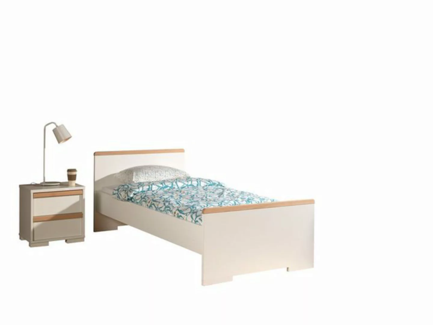 58 aufm Kessel Bettgestell Bett mit Nachtkommode Kariotta Jugendbett Holzwe günstig online kaufen