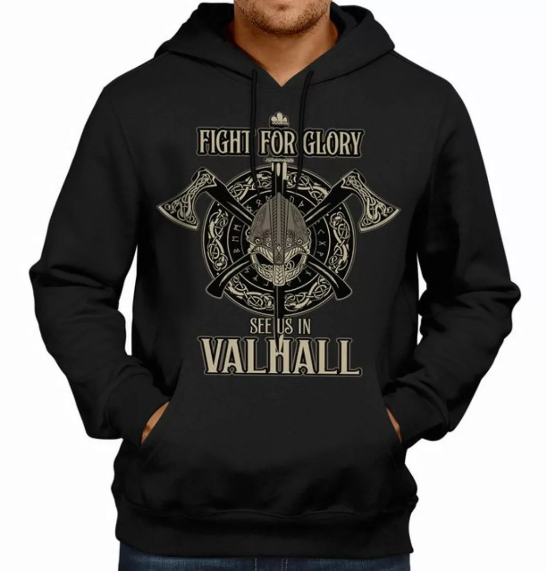 LOBO NEGRO® Kapuzensweatshirt Hoodie für den Wikinger Nordmann Fan: Fight f günstig online kaufen