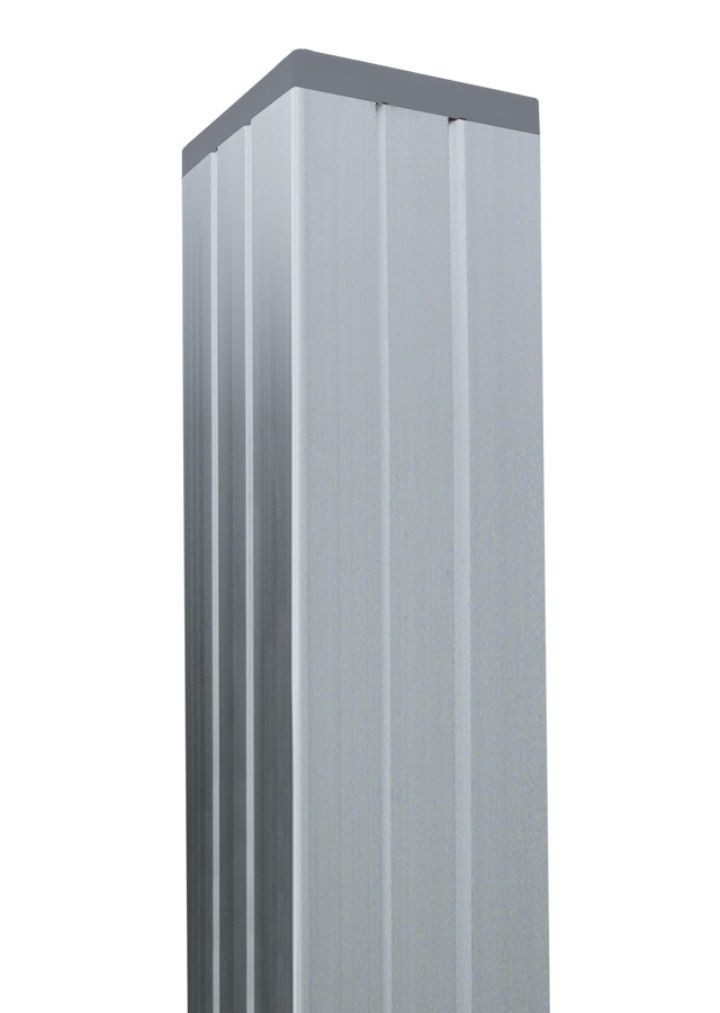 GartenLand Steckzaunpfosten Aluminium 6,8 cm x 6,8 cm x 180 cm Silber 3 Nut günstig online kaufen