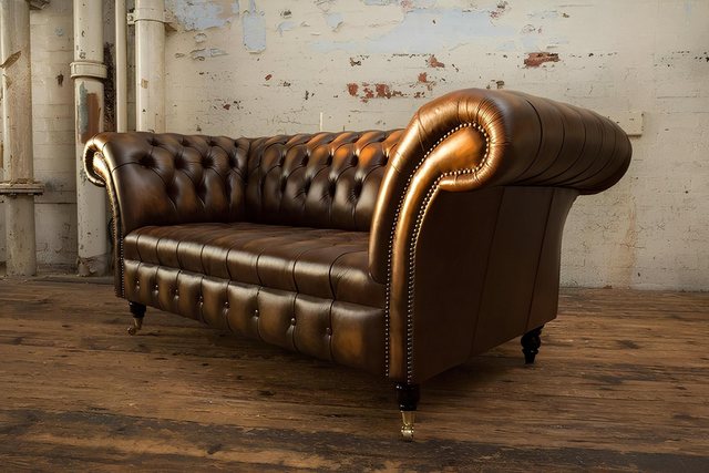 Xlmoebel Sofa Zweisitzer Chesterfield Ledersofa mit Polsterung - Luxusdesig günstig online kaufen