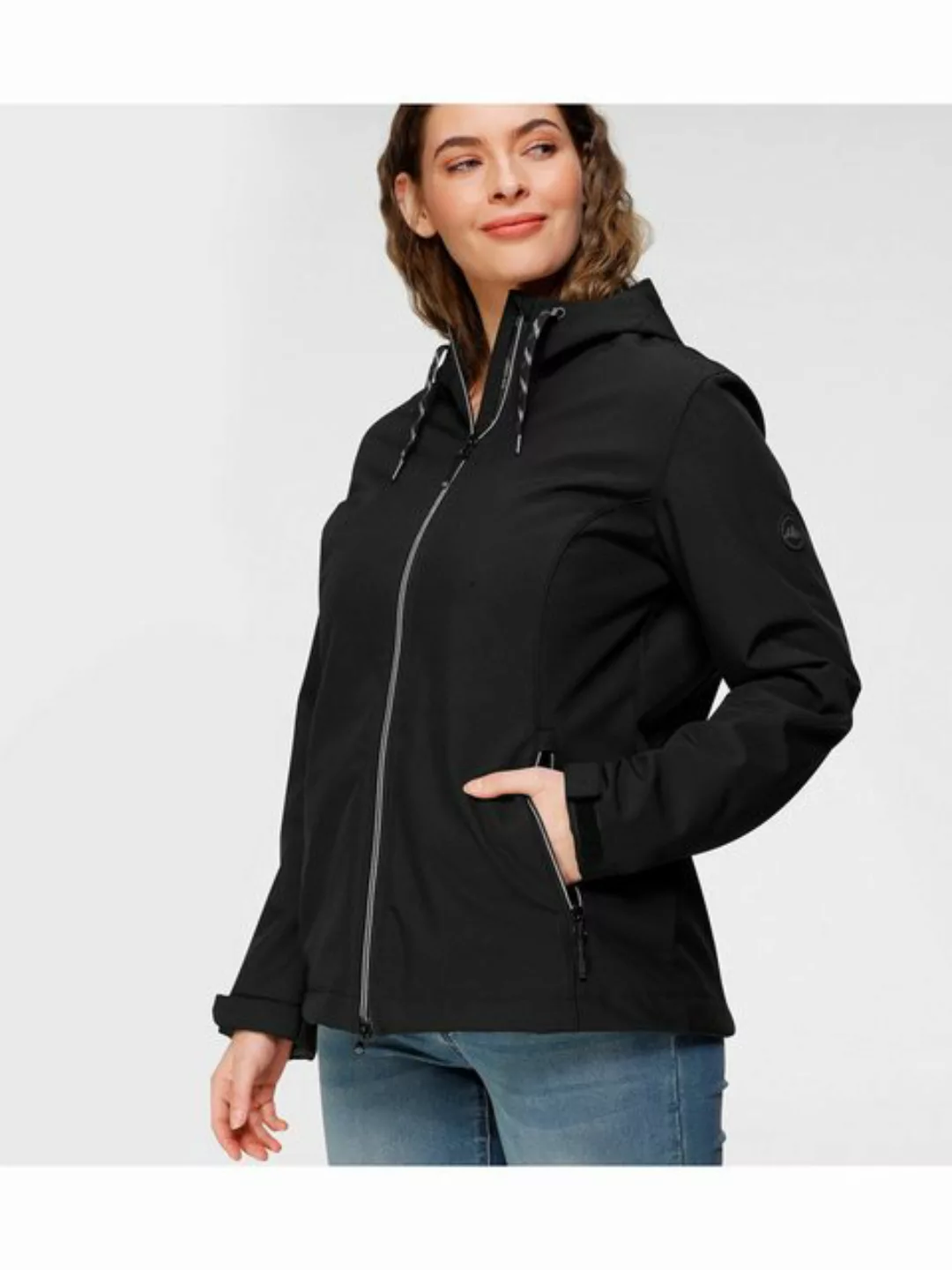 Polarino Softshelljacke Große Größen Innenseite mit weichem, kurzen Teddyfe günstig online kaufen