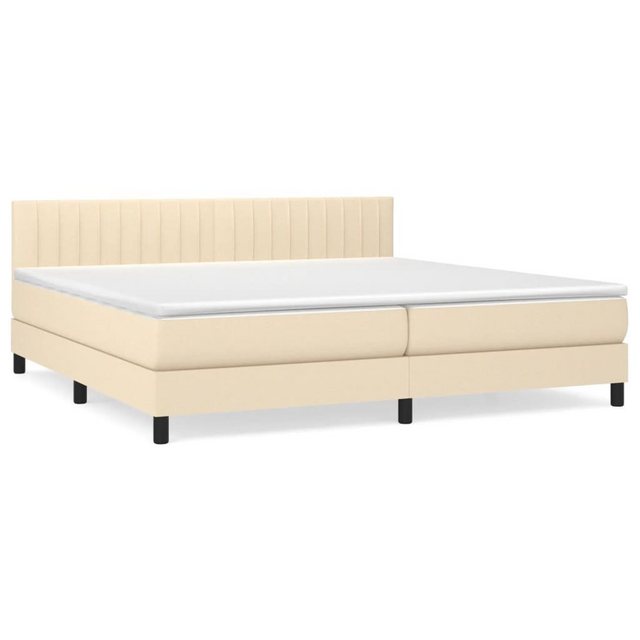 vidaXL Boxspringbett Boxspringbett mit Matratze Creme 200x200 cm Stoff Bett günstig online kaufen