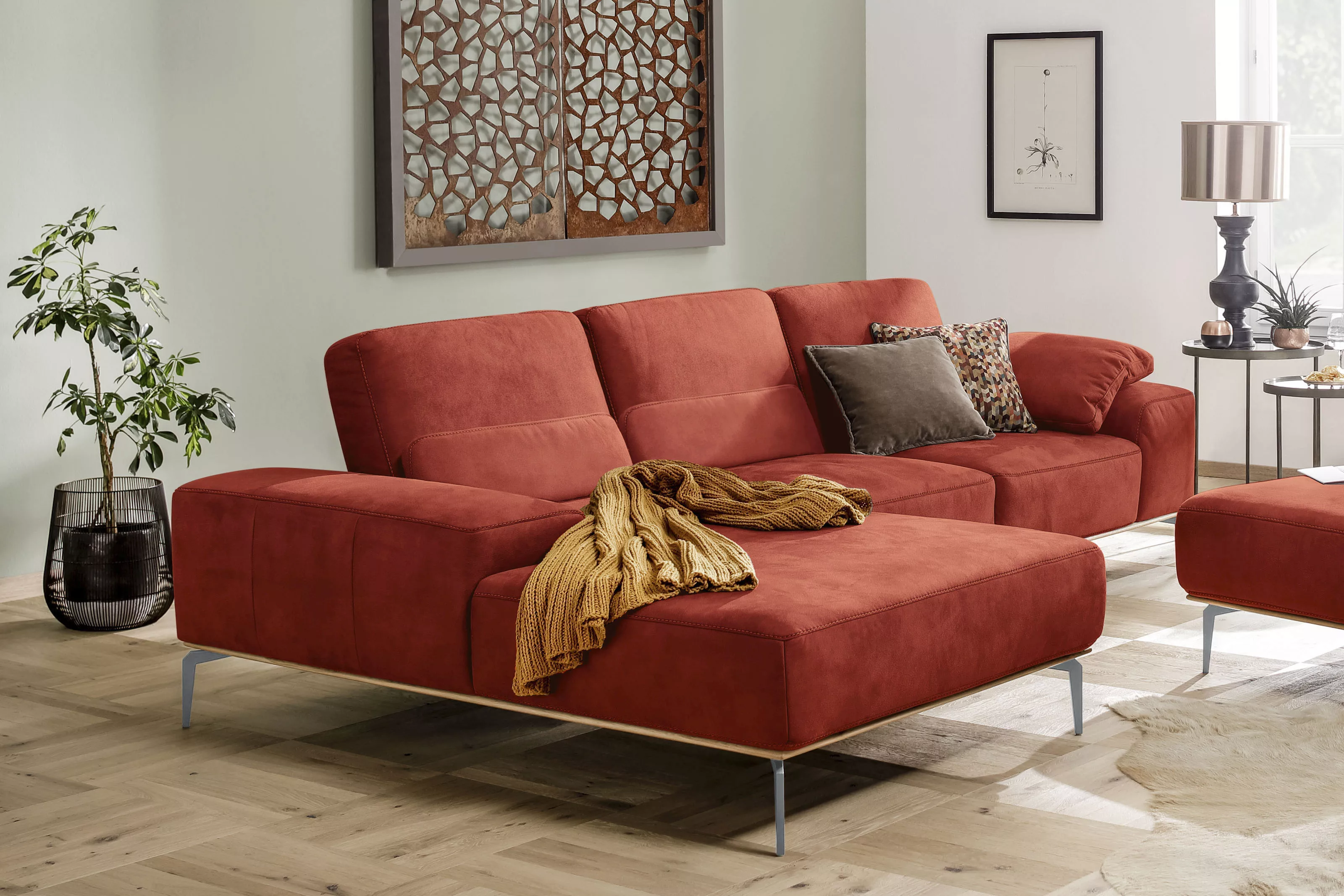 W.SCHILLIG Ecksofa run, mit elegantem Holzsockel, Füße in Silber matt, Brei günstig online kaufen