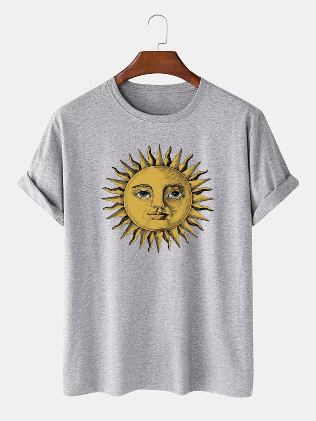 Herren 100% Baumwolle Fun Sun Print Casual T-Shirt günstig online kaufen