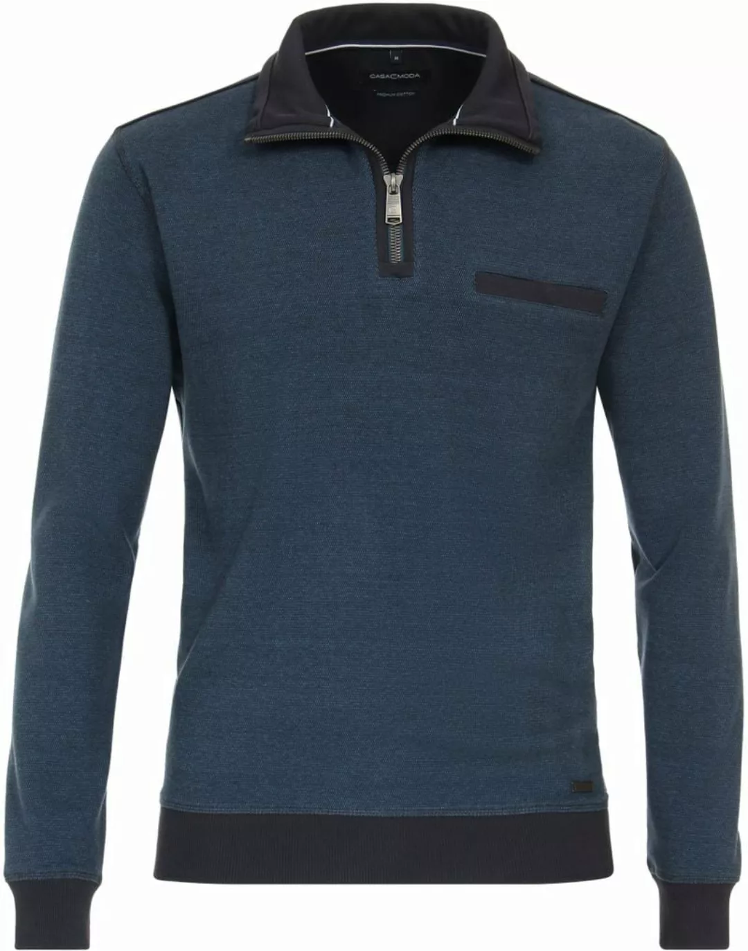 Casa Moda Halfzip Pullover Mid Blau - Größe L günstig online kaufen