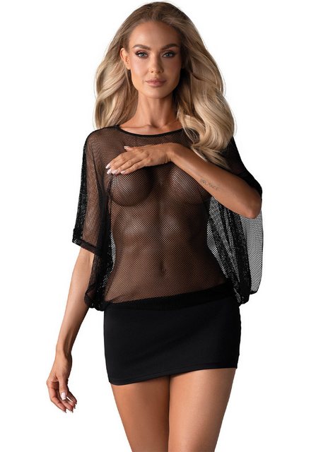Obsessive Minikleid Mini Netz-Kleid mit String - schwarz (2-tlg) transparen günstig online kaufen