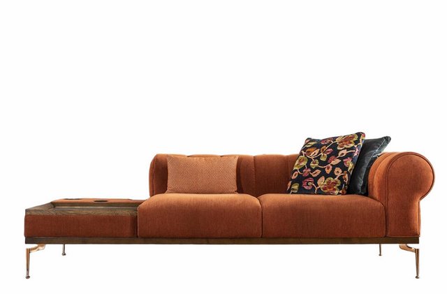 Xlmoebel 3-Sitzer Zweiplatz Couch 3-Plätze Polstersofa Modere Textil Orange günstig online kaufen