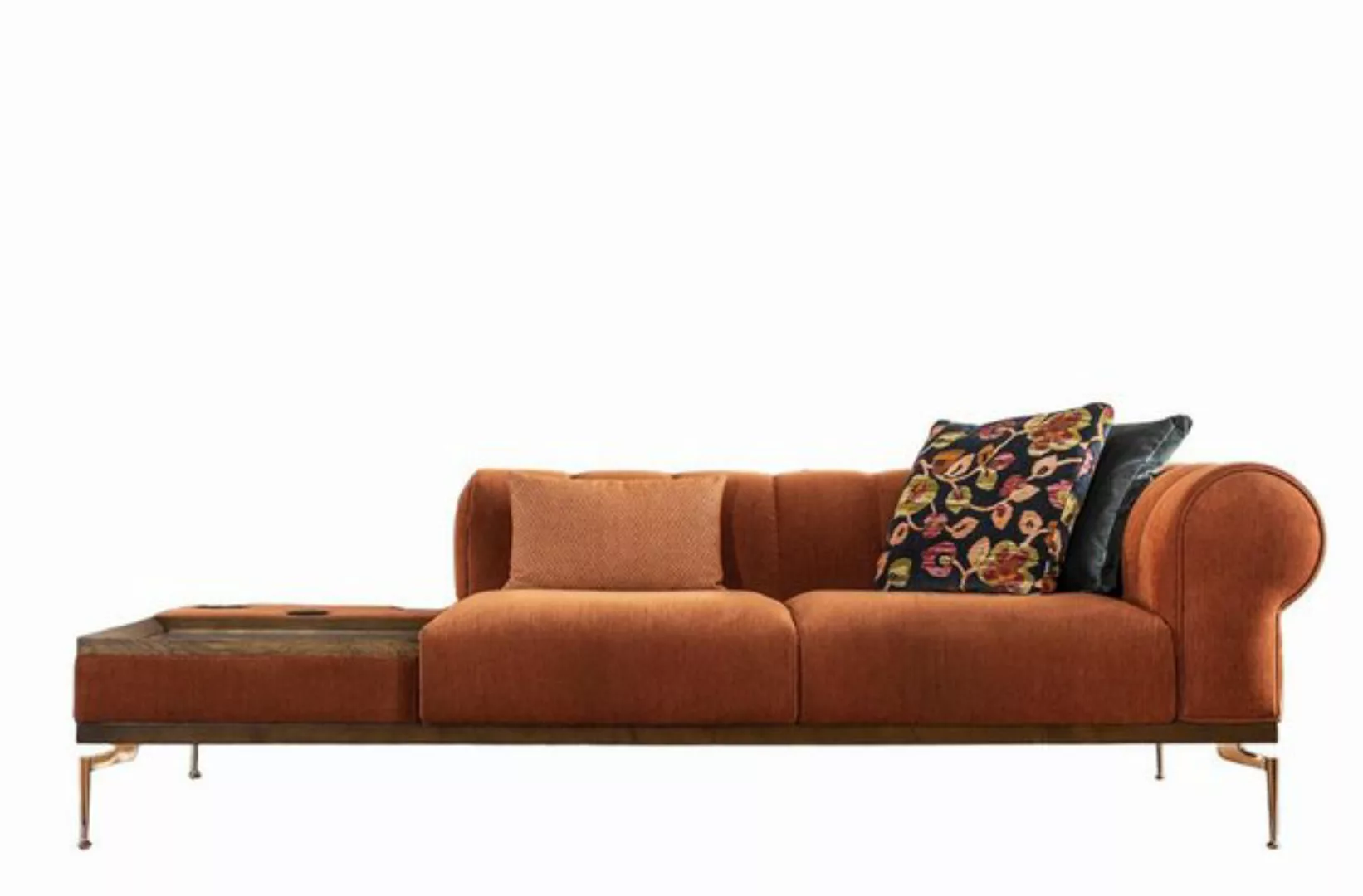 Xlmoebel 3-Sitzer Zweiplatz Couch 3-Plätze Polstersofa Modere Textil Orange günstig online kaufen