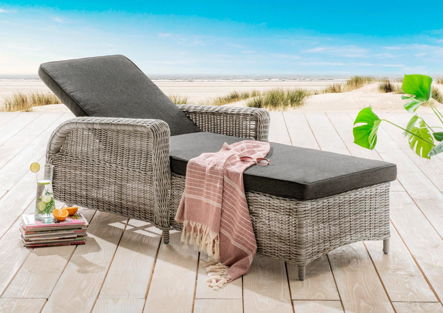 Destiny Gartenliege CASA, Aluminium, Polyrattan, m. günstig online kaufen