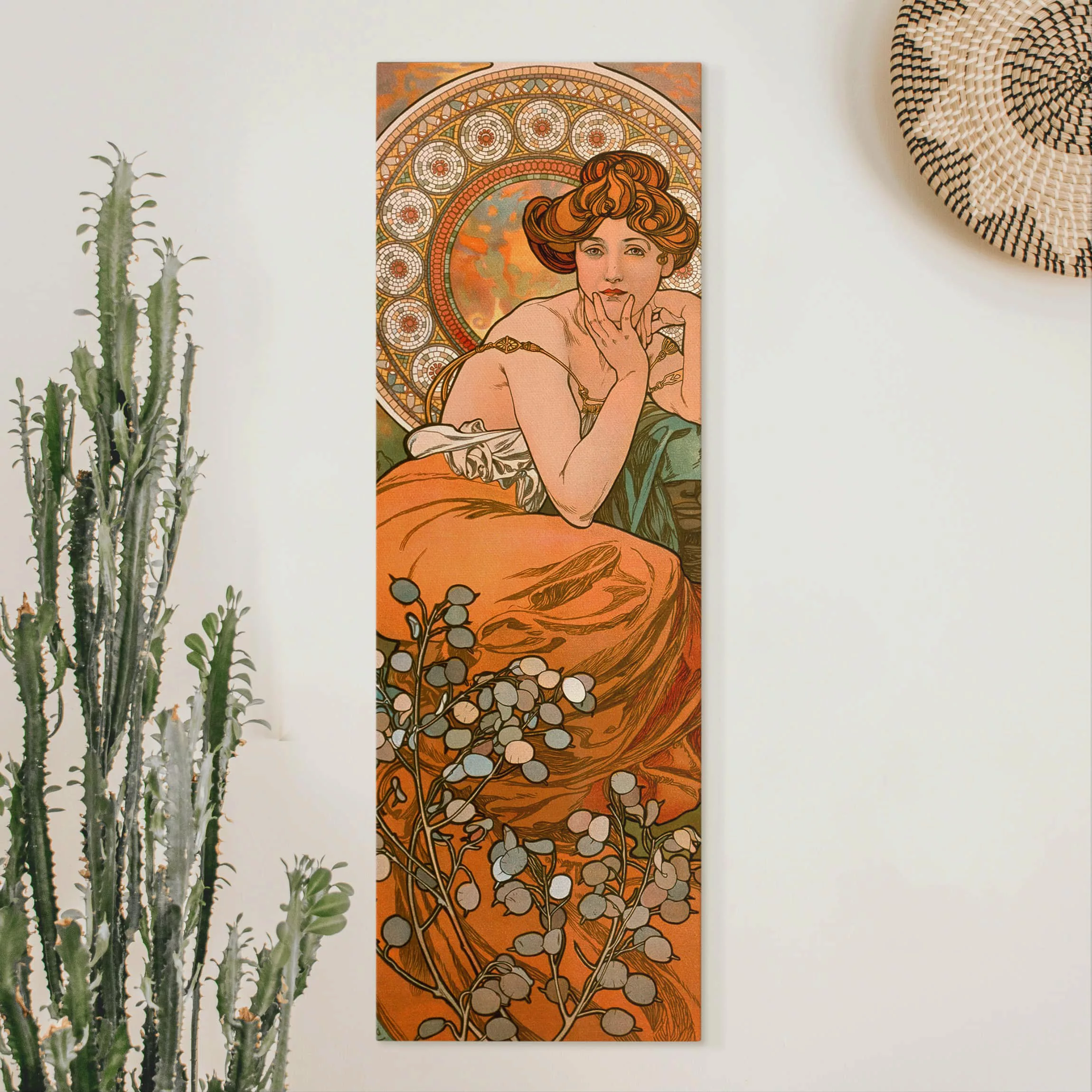 Leinwandbild Blumen - Hochformat Alfons Mucha - Edelsteine - Topas günstig online kaufen